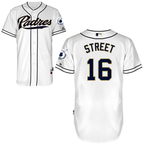 Huston Street #16 MLB Jersey-San Diego Padres Men's Authentic Home White Cool Base Baseball Jersey
